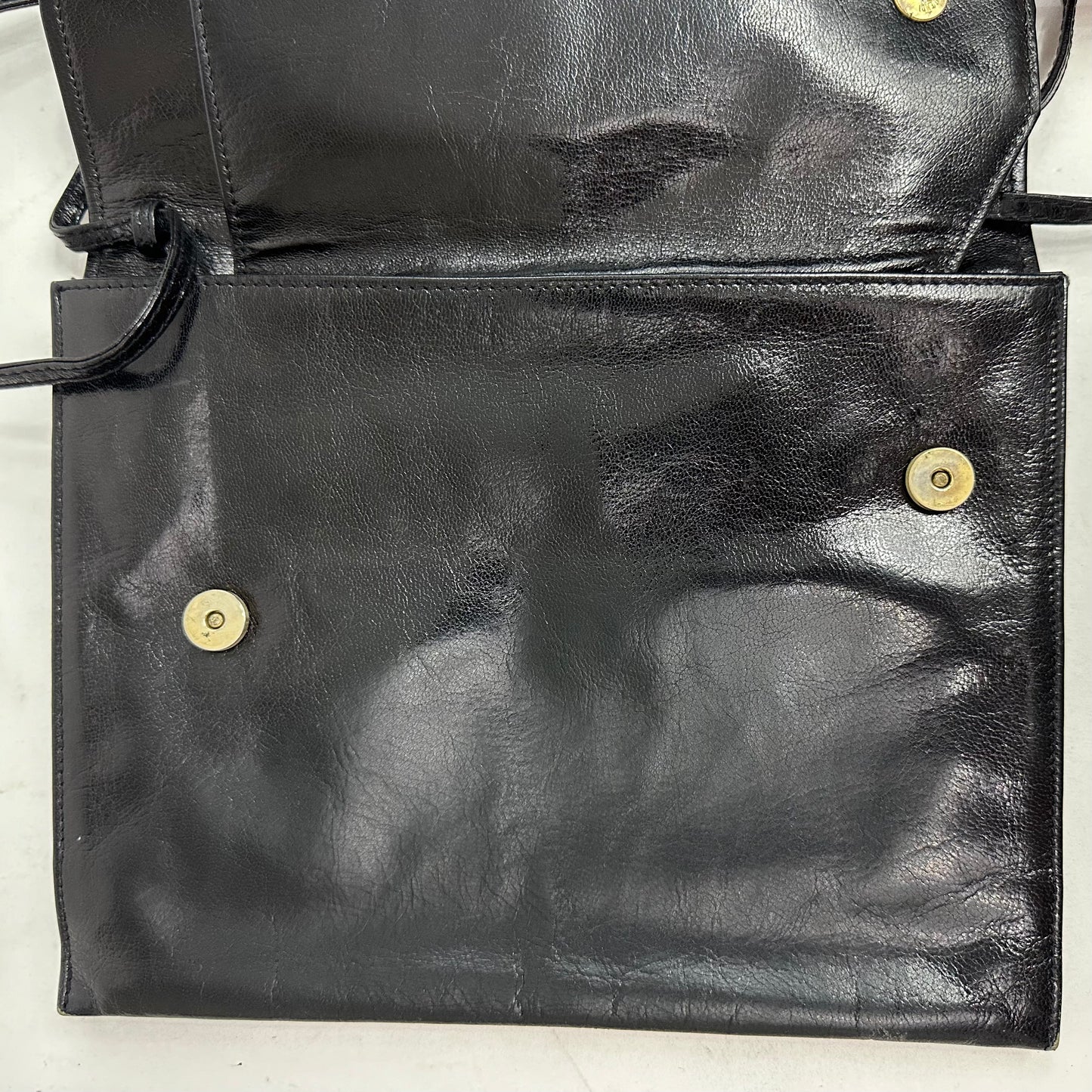 Vintage Fendi 80’s Black Leather Double Flap Shoulder Bag