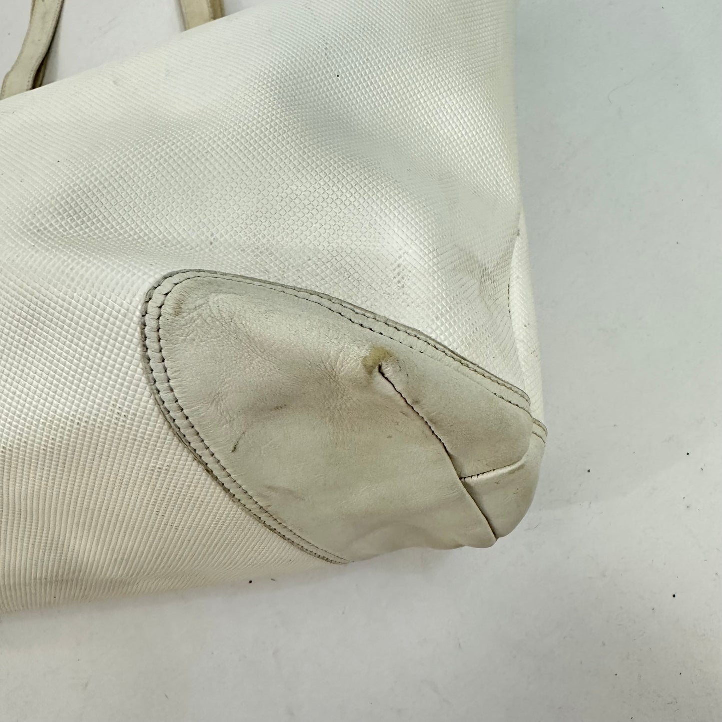 Vintage Bottega Veneta White PVC Marco Polo Tote