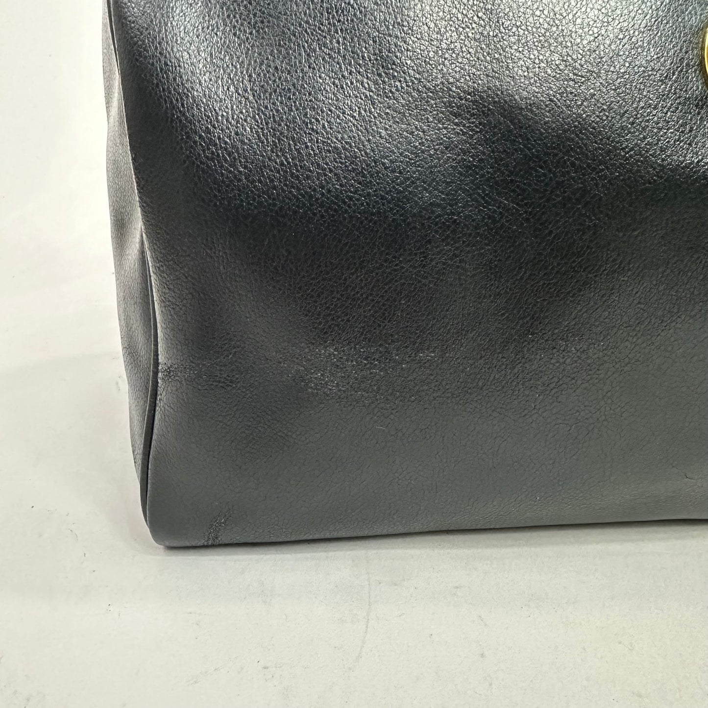 Vintage Valentino Garavani Black Leather Boston Bag