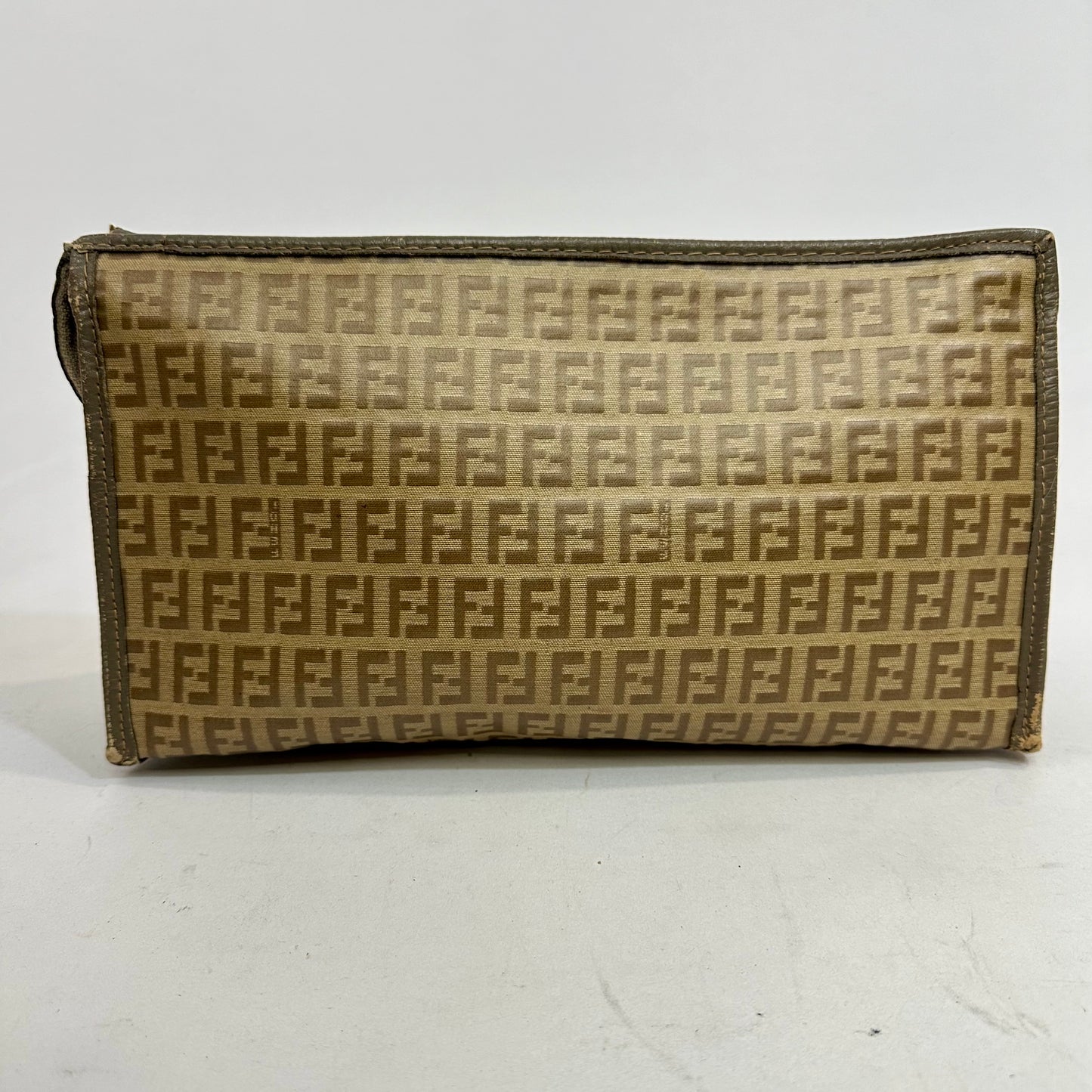 Vintage Fendi S.A.S. 1970’s Zucchino Monogram Toiletry Cosmetic Bag