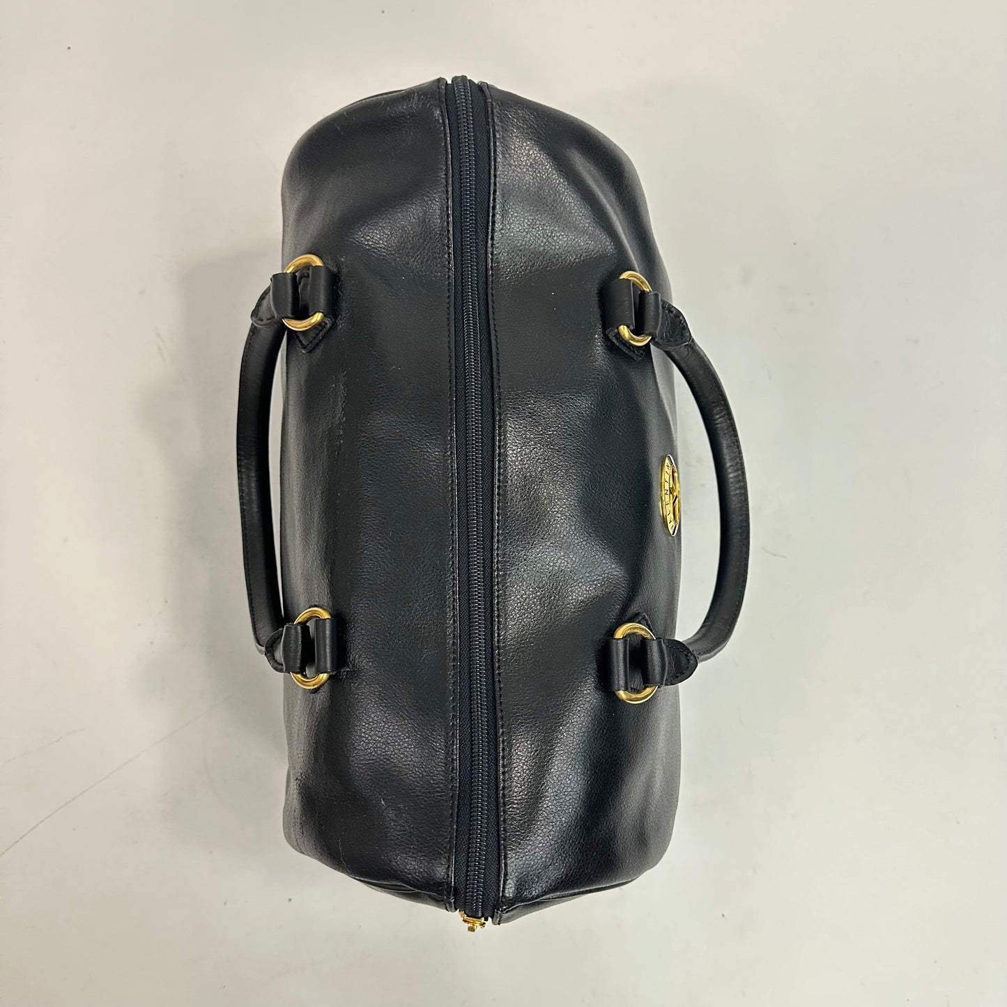 Vintage Valentino Garavani Black Leather Boston Bag