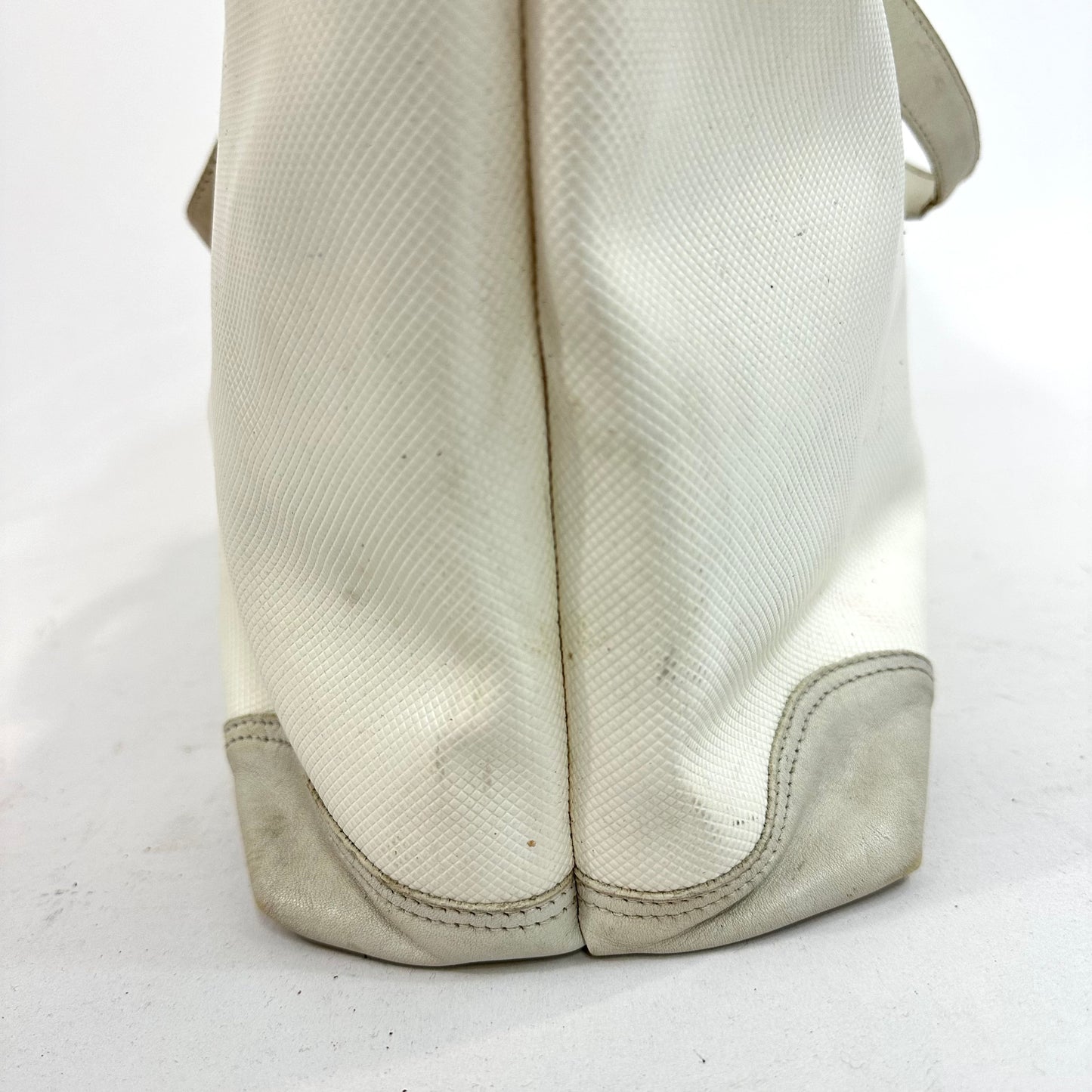 Vintage Bottega Veneta White PVC Marco Polo Tote