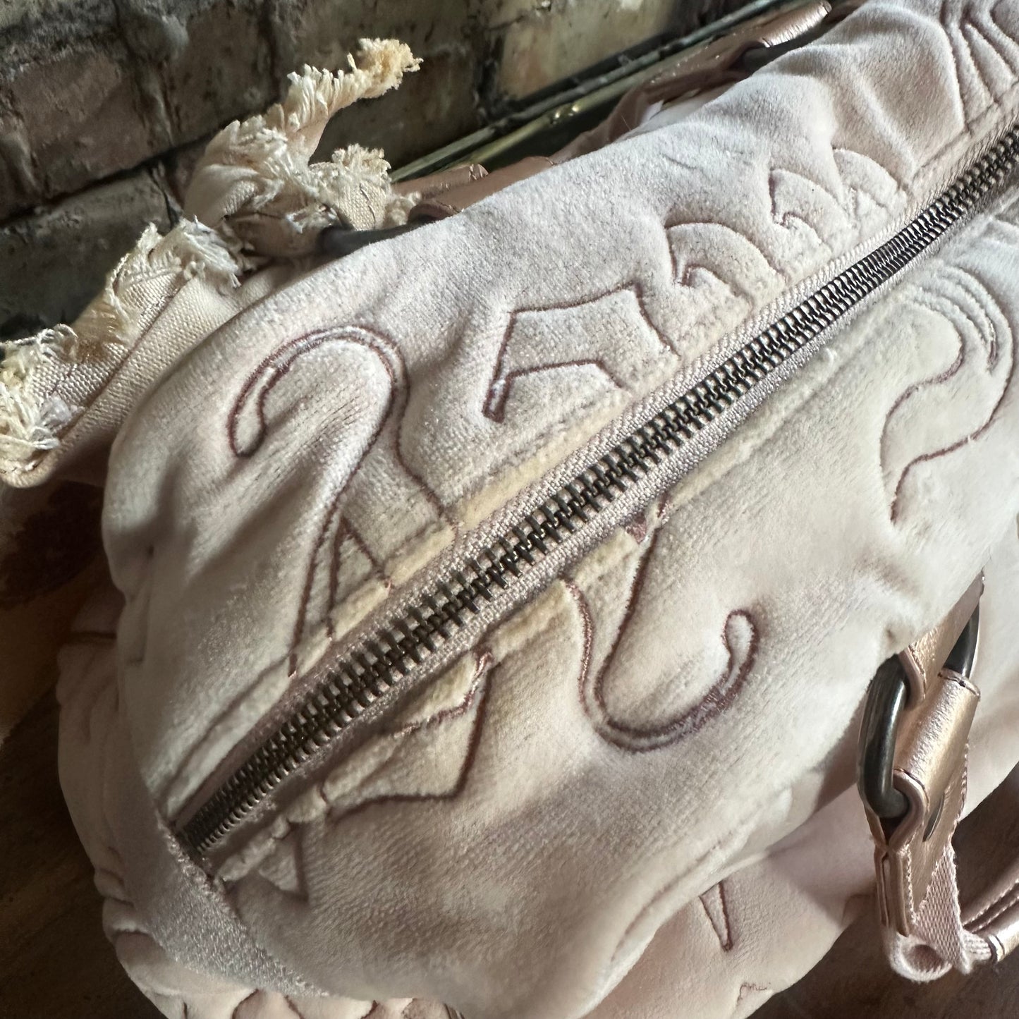 Vintage Y2K Juicy Couture Pink Velour Bowler Bag