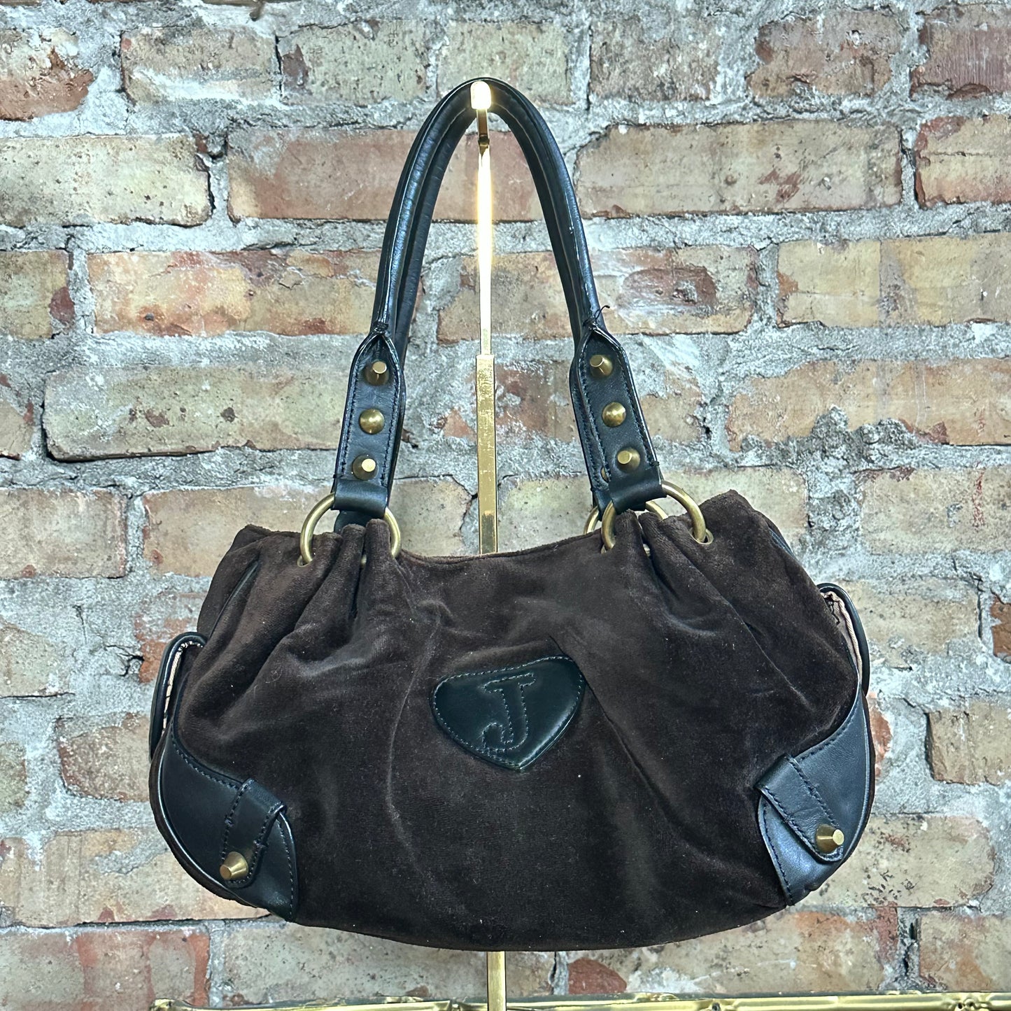 Vintage Y2K Juicy Couture Brown Velour Shoulder Bag