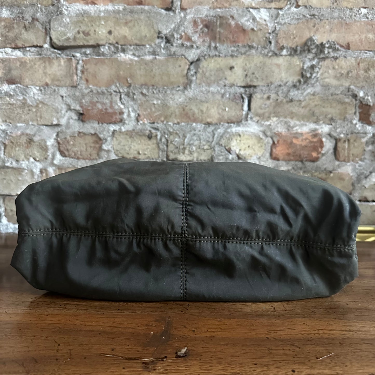 Vintage Bottega Veneta Olive Green Nylon Hobo Bag
