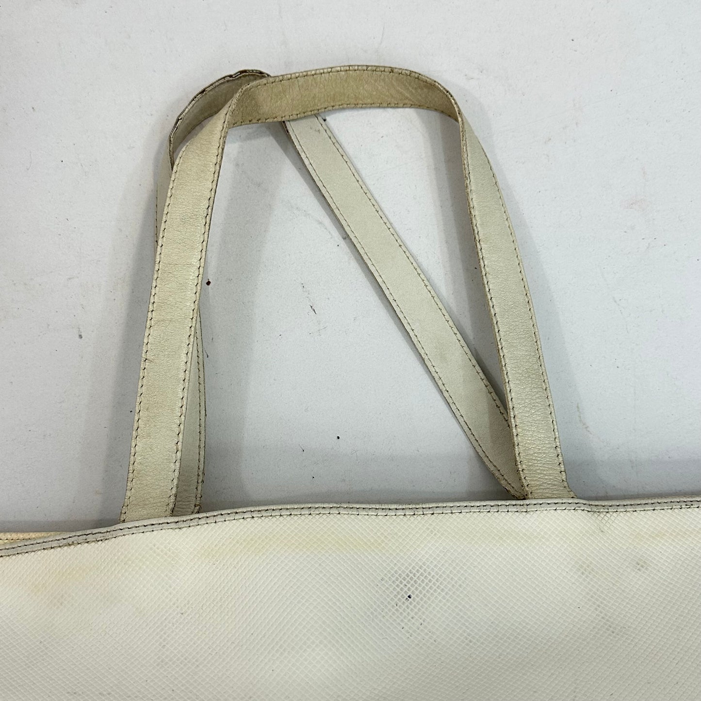 Vintage Bottega Veneta White PVC Marco Polo Tote