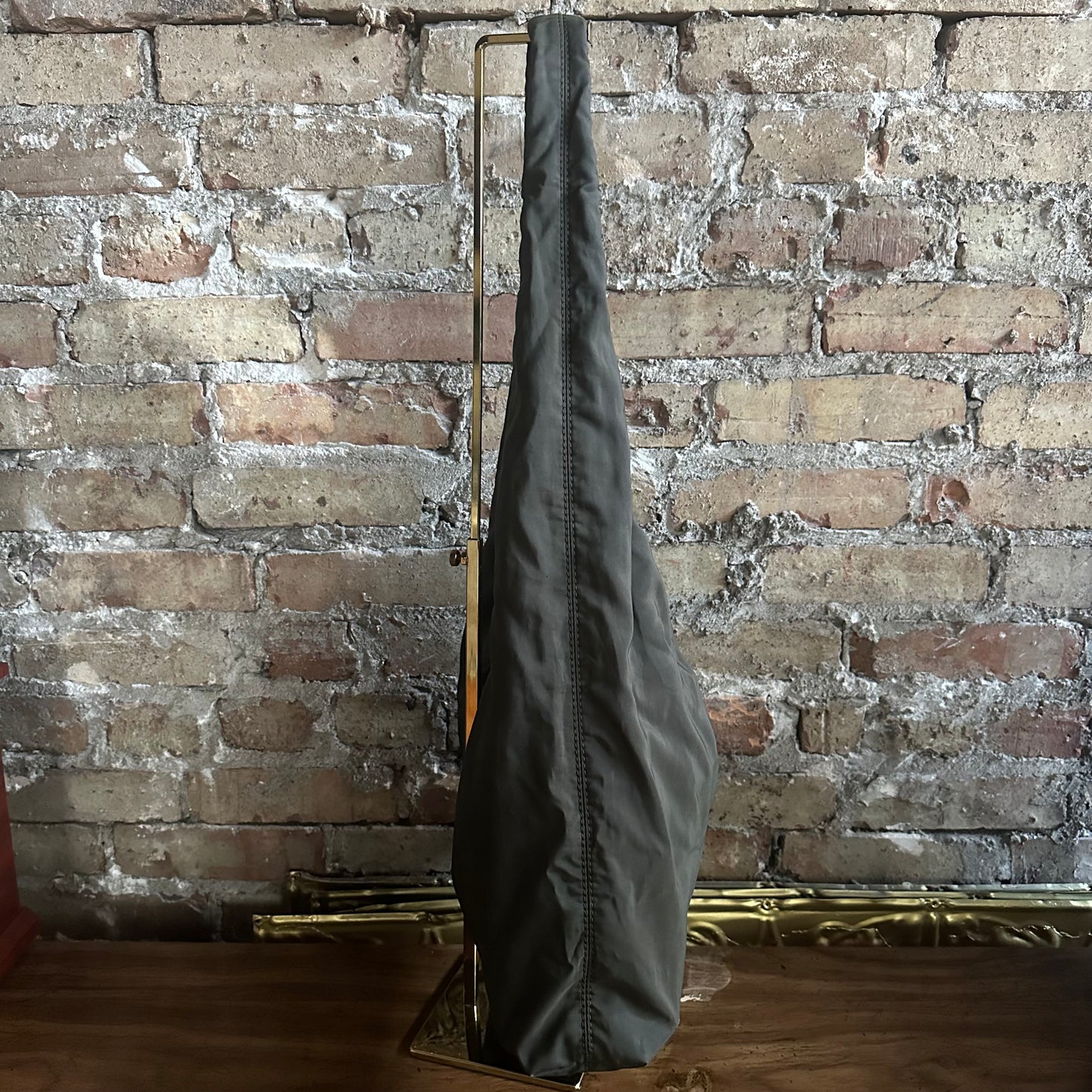 Vintage Bottega Veneta Olive Green Nylon Hobo Bag