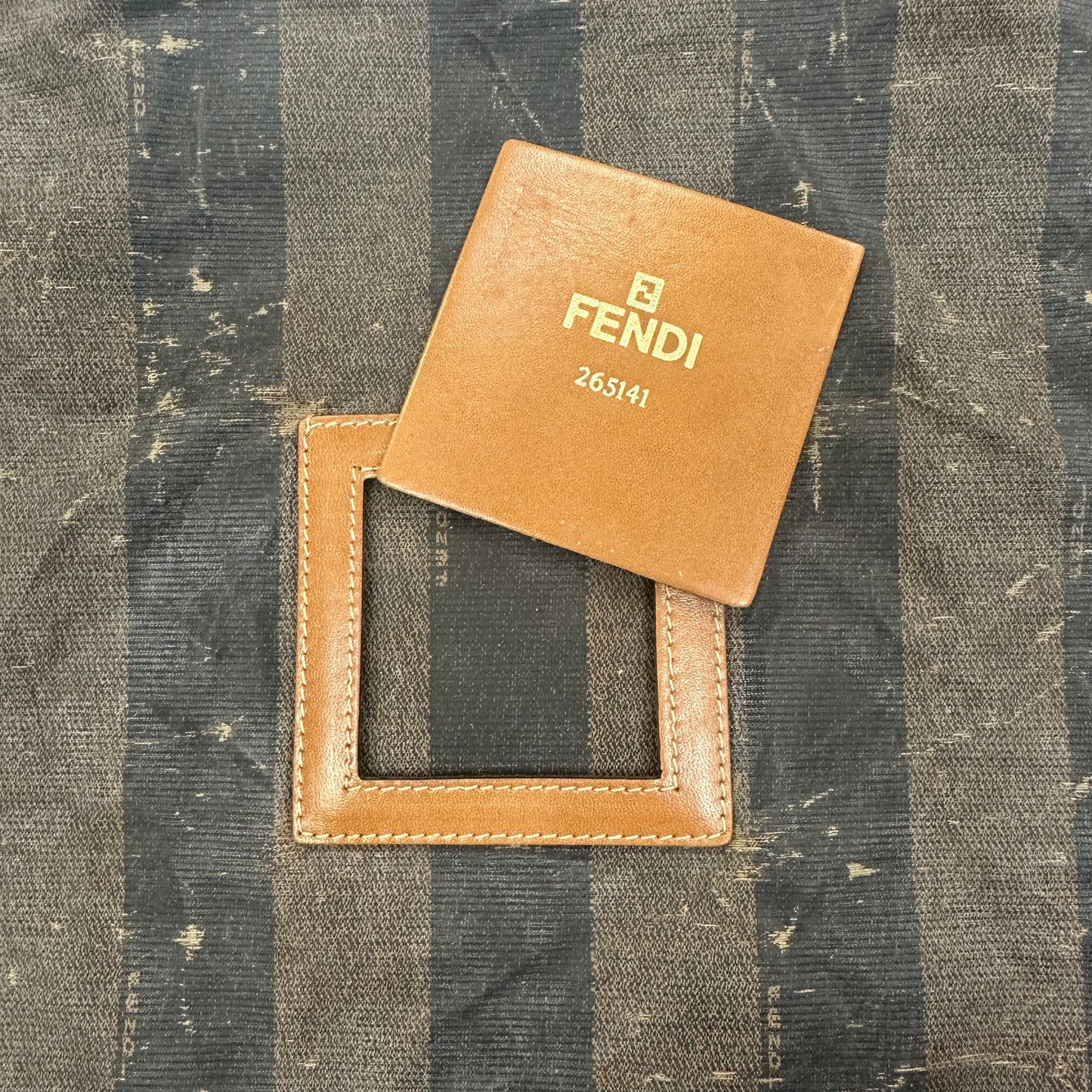 Vintage Fendi Roma 1925 Pequin Stripe Nylon Pouch