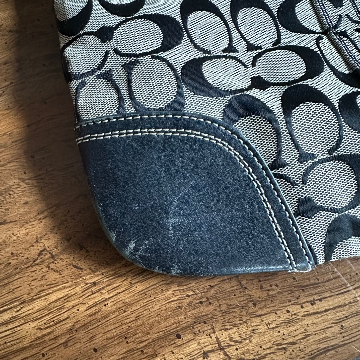 Vintage Coach F13979 Penelope Signature Jacquard Hippie Crossbody Bag