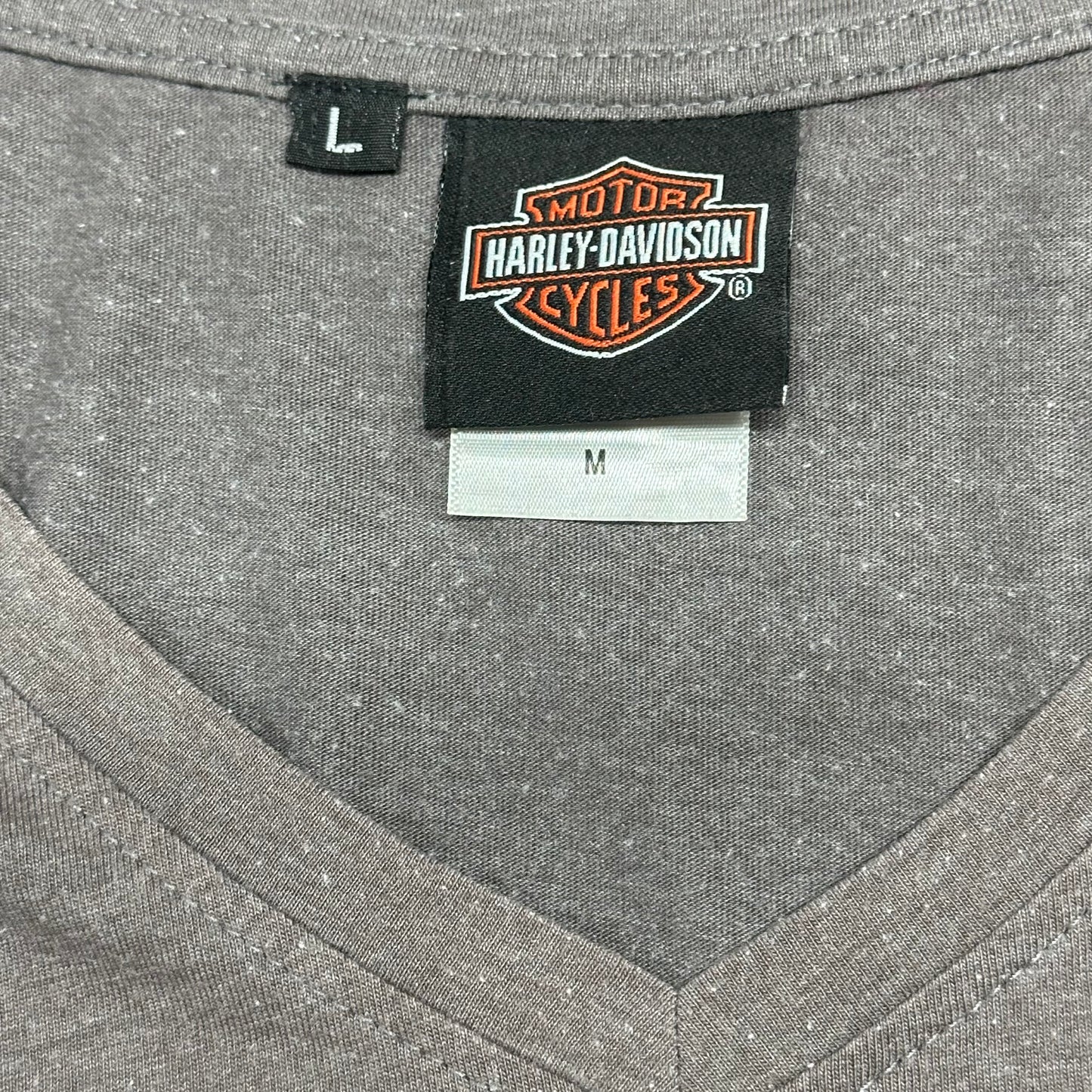 Reworked Harley Davidson Grey Skull Cropped Baby Tee