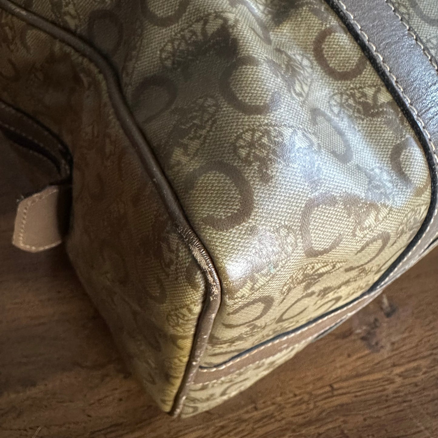 Vintage Celine Horse Carriage Monogram Coated Canvas Mini Boston Bag