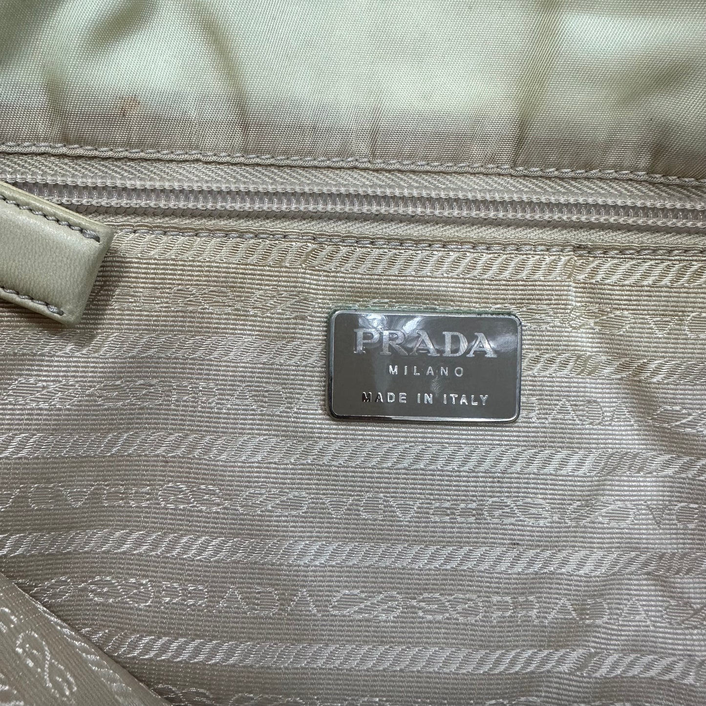 Vintage Prada White Nylon Tote Bag