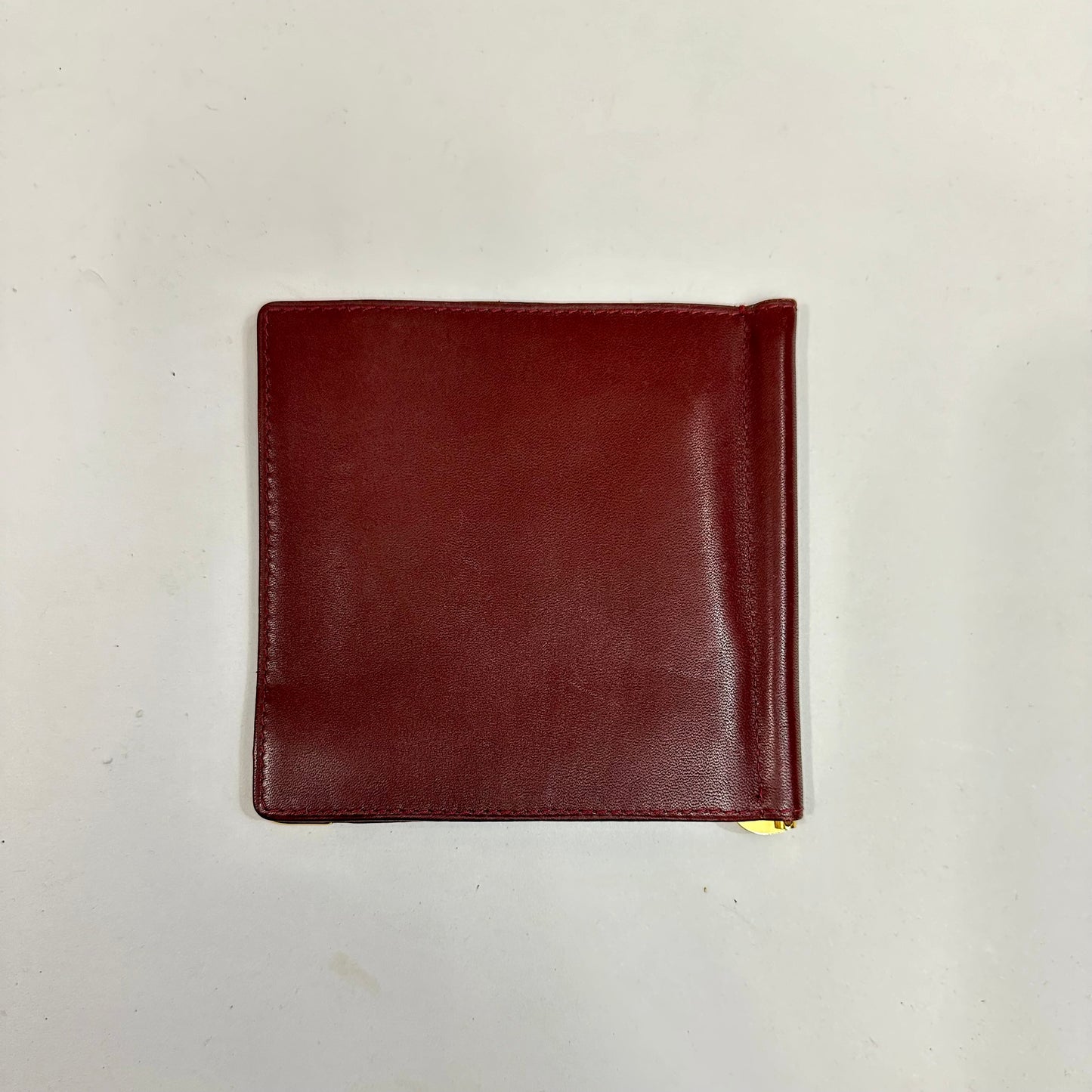 Vintage Cartier Bordeaux Leather Billfold Wallet with Money Clip