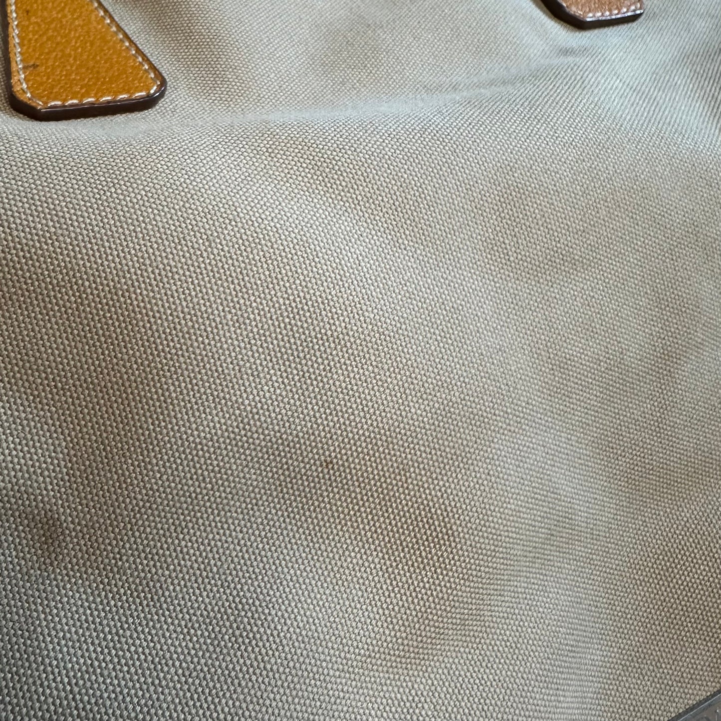 Vintage Prada Beige Canvas Tote Bag