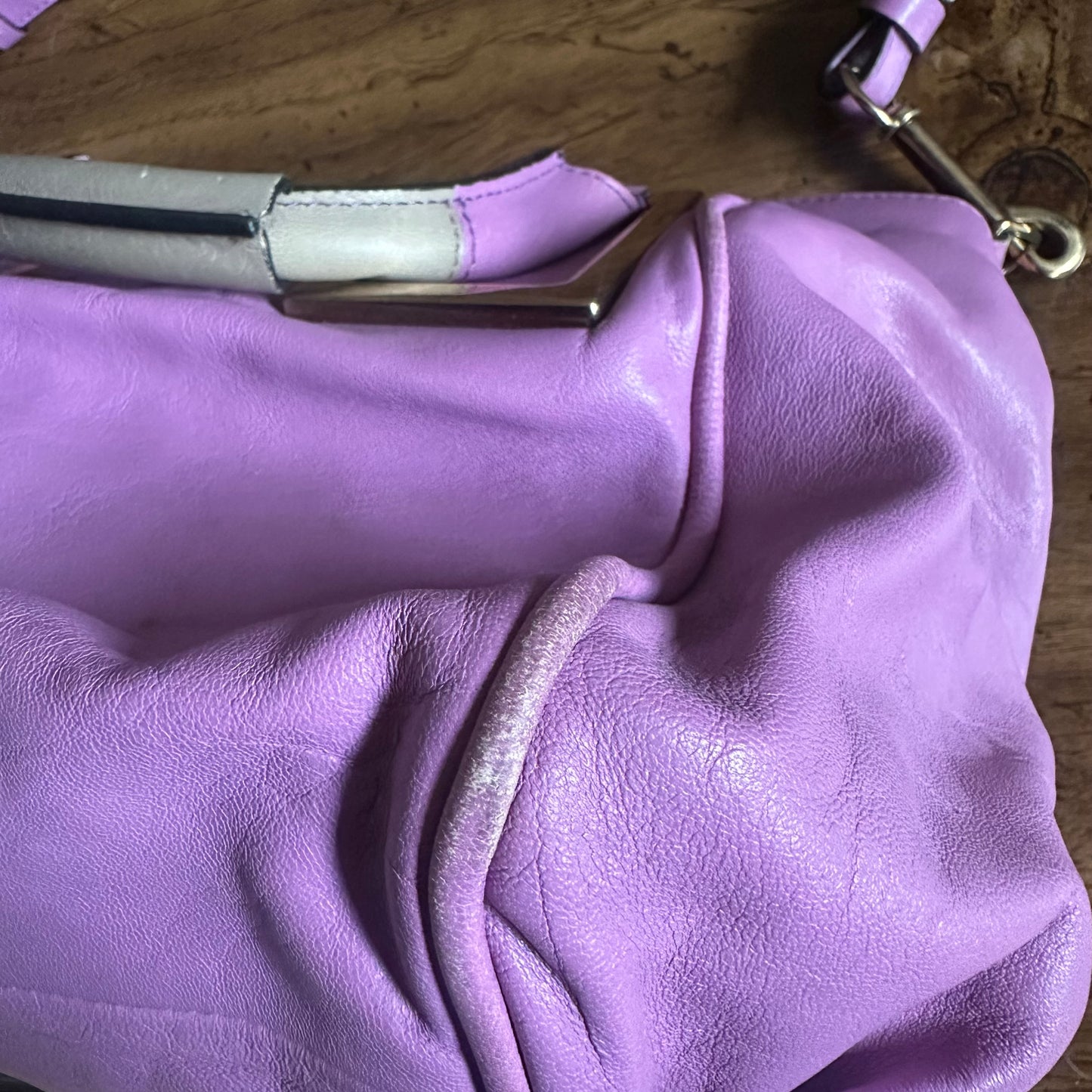 Vintage Chloe Ethel Purple Leather 2 Way Satchel