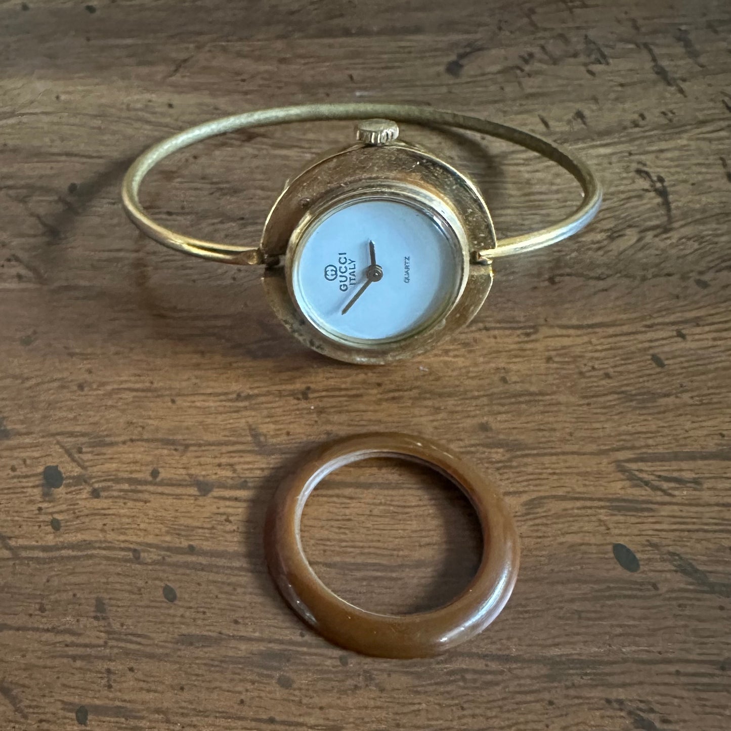 Vintage Gucci Interchangeable Bezel Bangle Watch