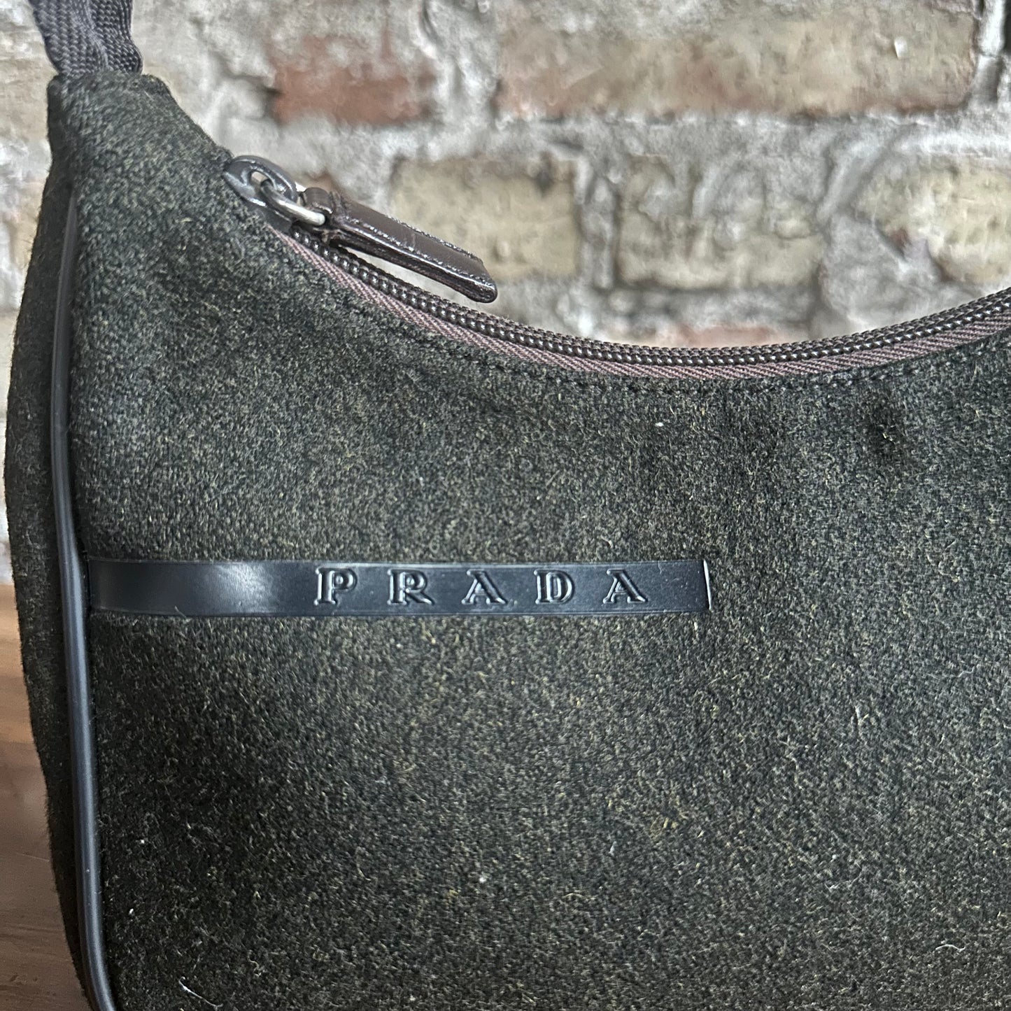 Vintage Prada Sport Grey Wool Hobo Bag