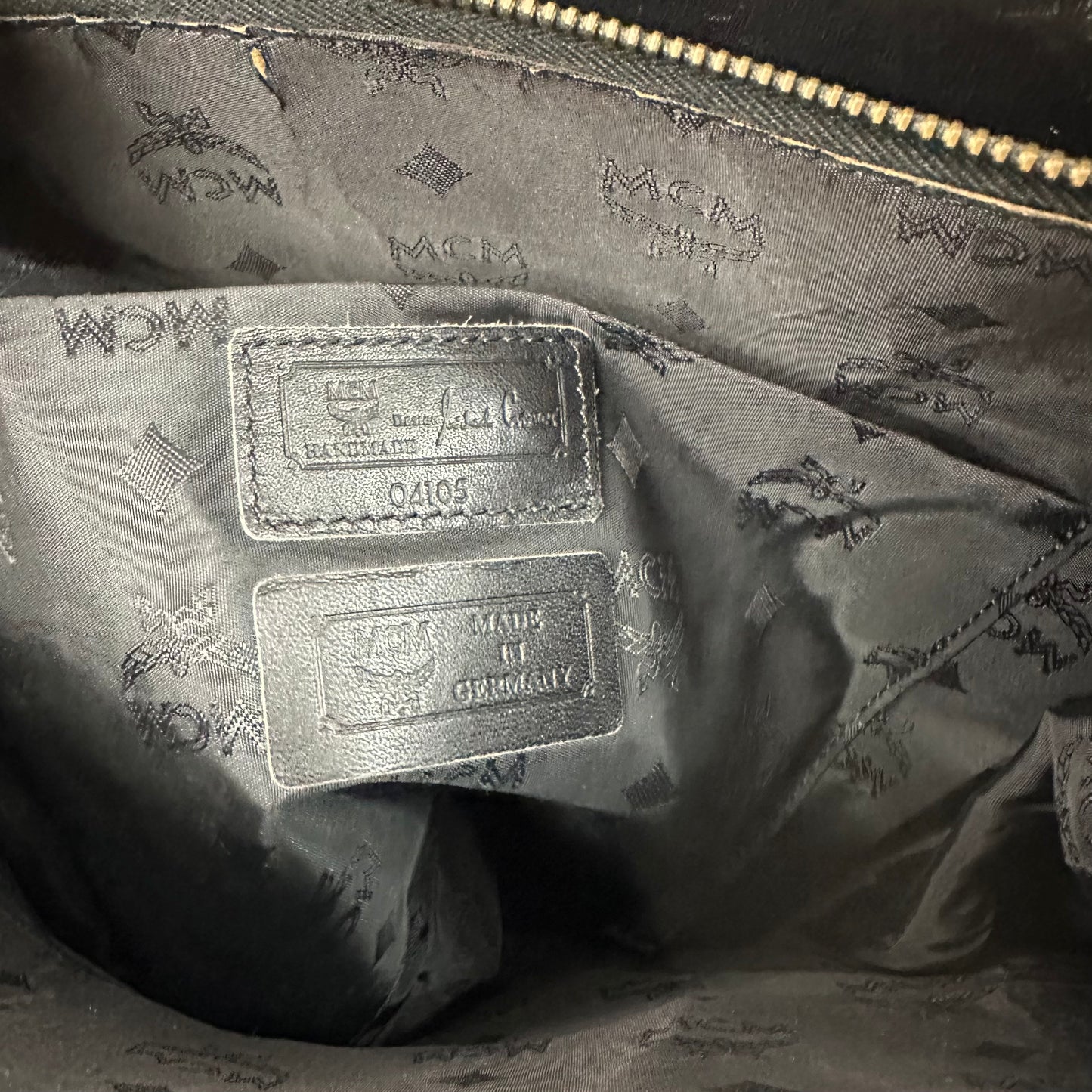 Vintage MCM Black Leather Tote Bag