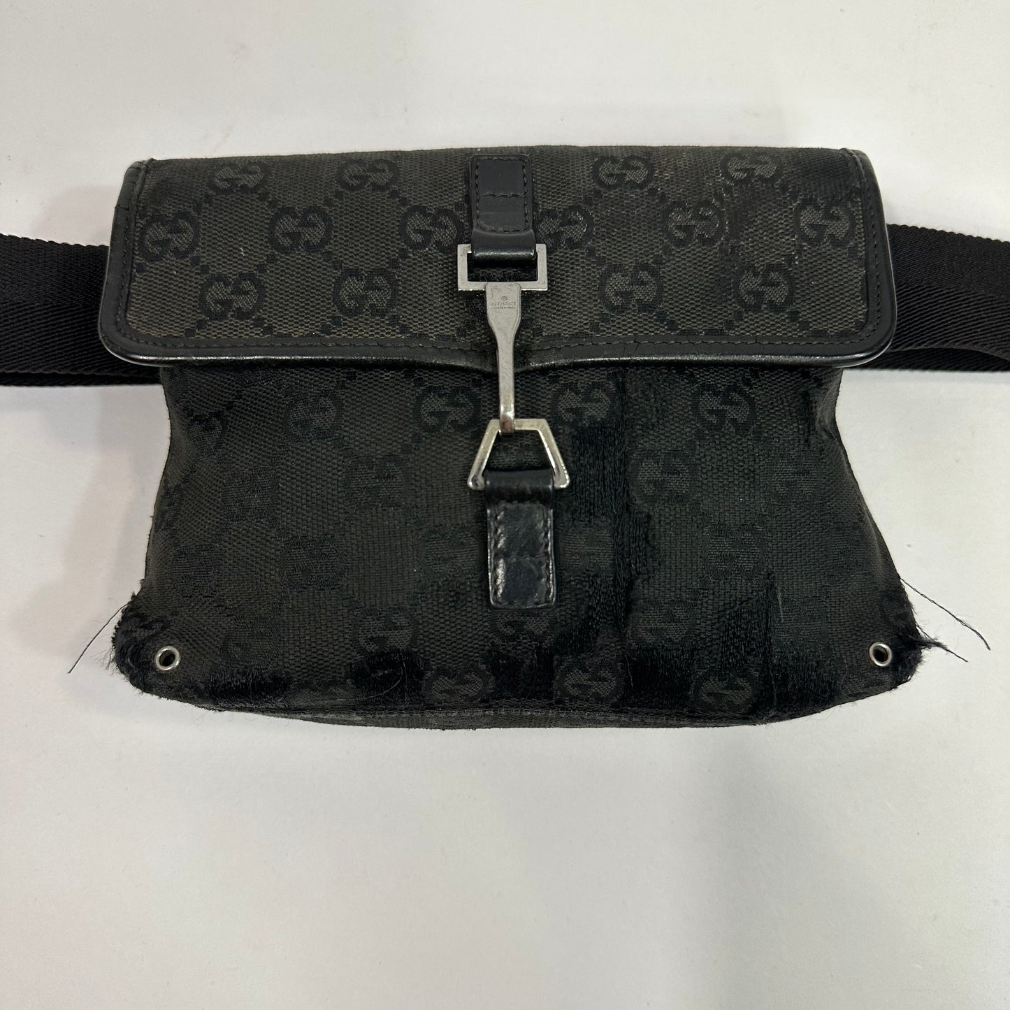 Vintage Gucci Black Monogram Belt Bag