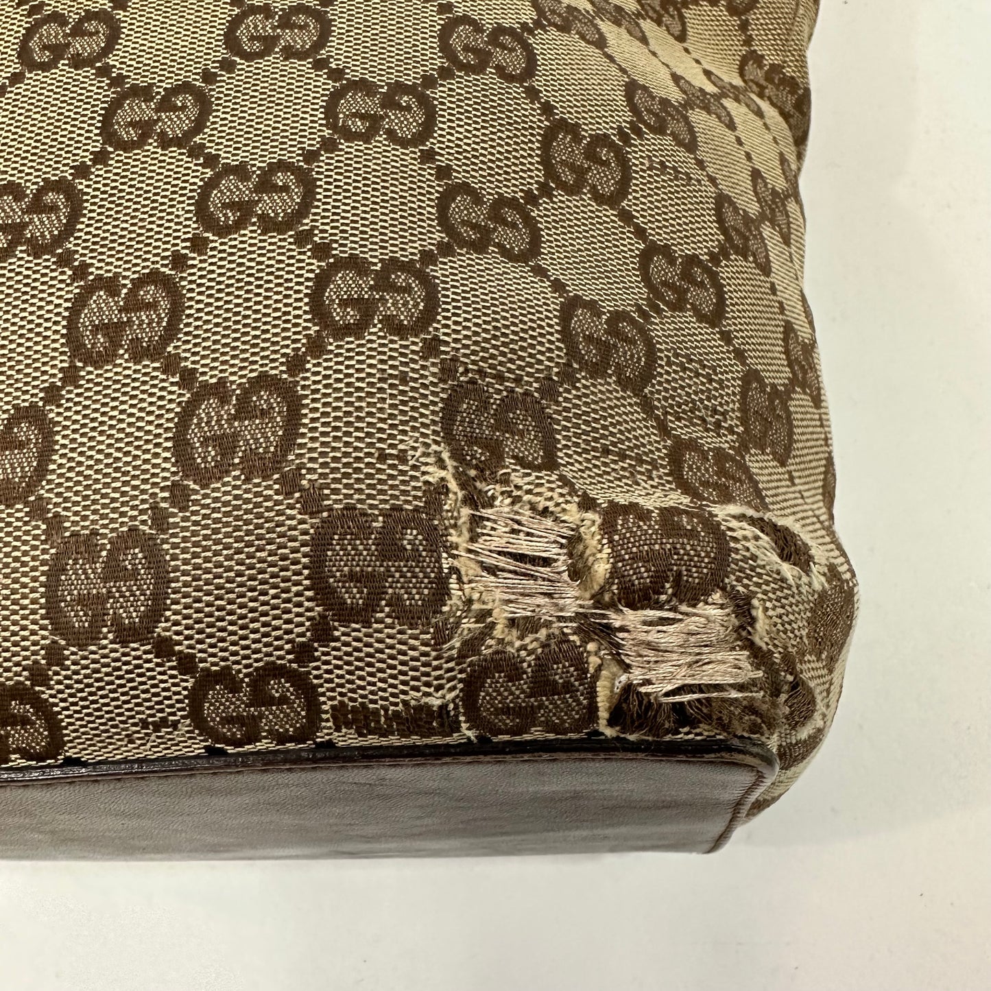 Vintage Gucci GG Monogram Canvas Bucket Tote Bag