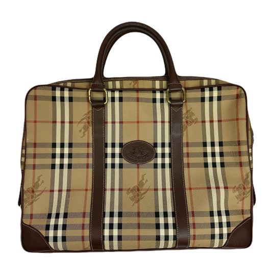 Vintage Burberry Nova Check Coated Canvas Briefcase