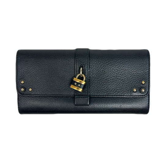 Chloe Paddington Black Leather Long Wallet with Box, Dustbag, and Card