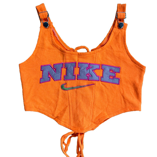 Reworked Vintage Nike Orange Corset Top - M