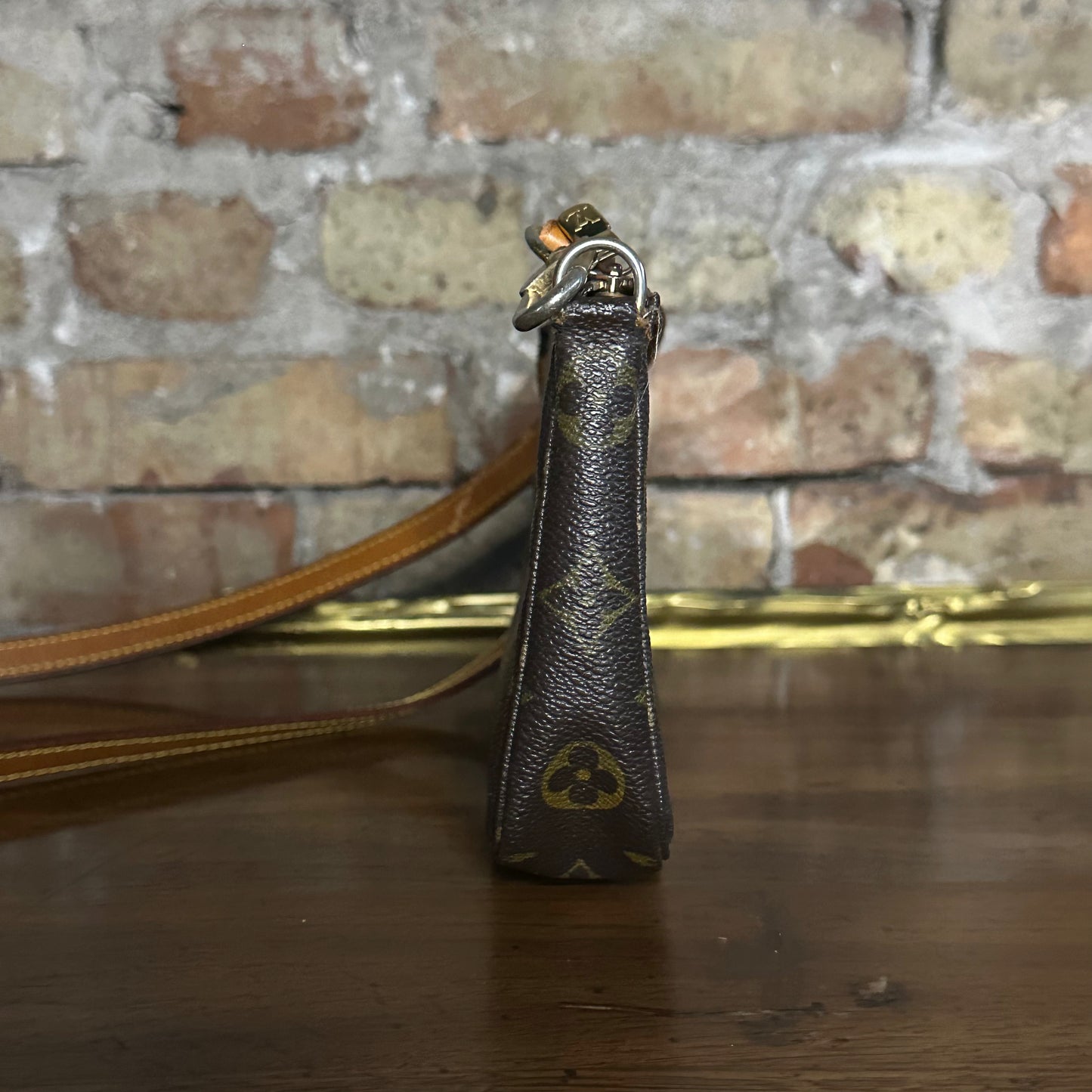 Vintage Louis Vuitton 1999 Monogram Pochette Accessoires Long Strap Bag