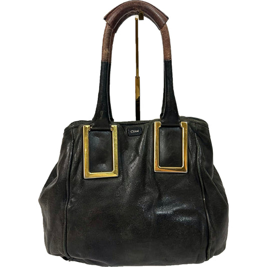Chloé Ethel Ether Black Leather Hobo Tote Bag