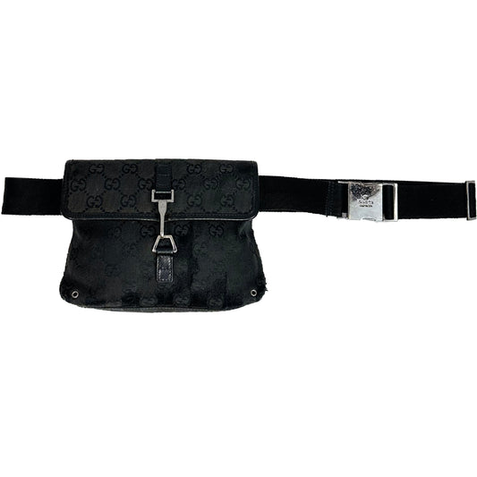 Vintage Gucci Black Monogram Belt Bag