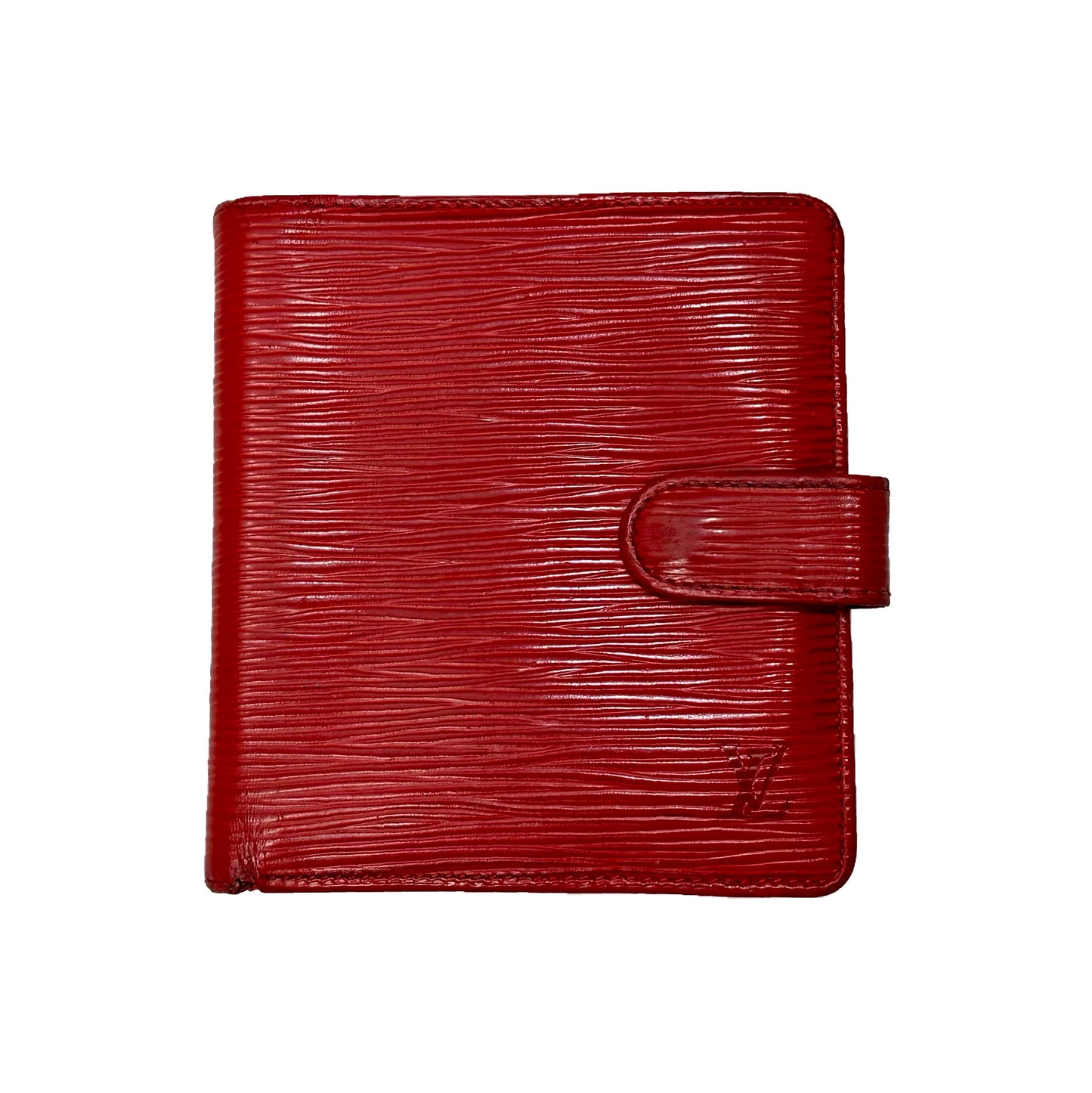 Vintage Louis Vuitton Red Epi Leather Porte Billets Compact Wallet