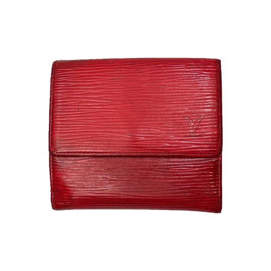 Vintage Louis Vuitton Red Epi Leather Porte Monnaie Billets Cartes Credit Wallet