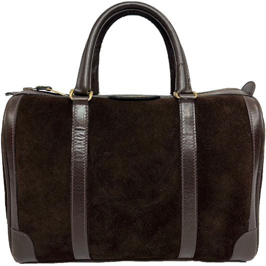 Vintage Gucci Brown Suede Boston Bag