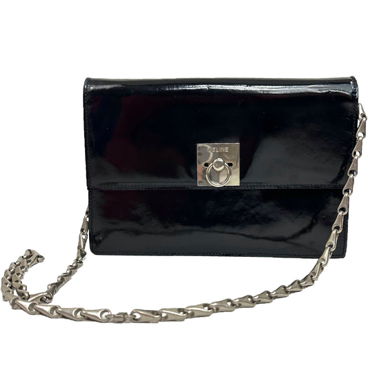 Vintage Celine Patent Leather Chain Bag