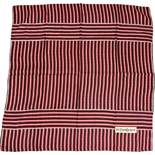 Vintage Yves Saint Laurent Striped Hand Rolled Silk Scarf