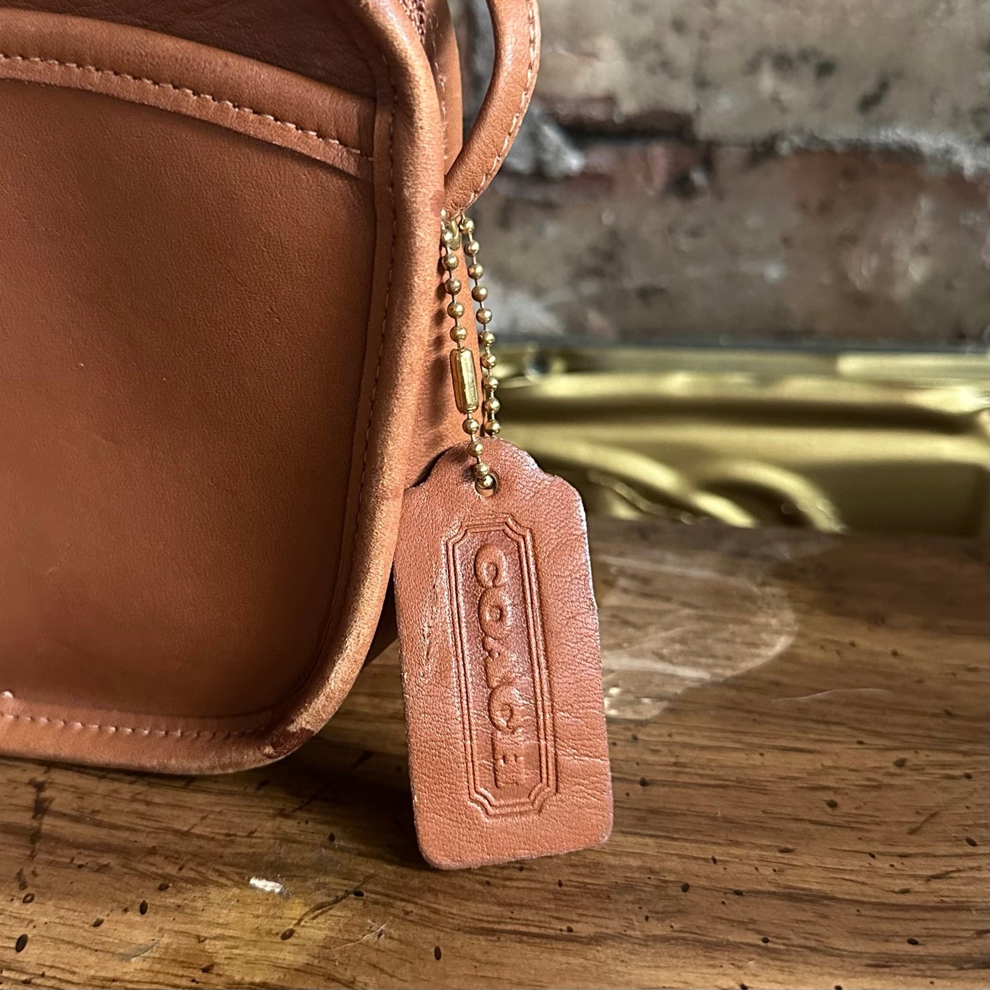 Vintage Coach 9935 Hadley Zip Mini Crossbody Bag in British Tan