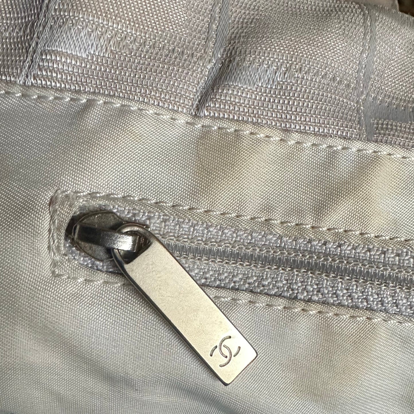 Vintage Chanel Travel Line Beige Canvas Tote Bag