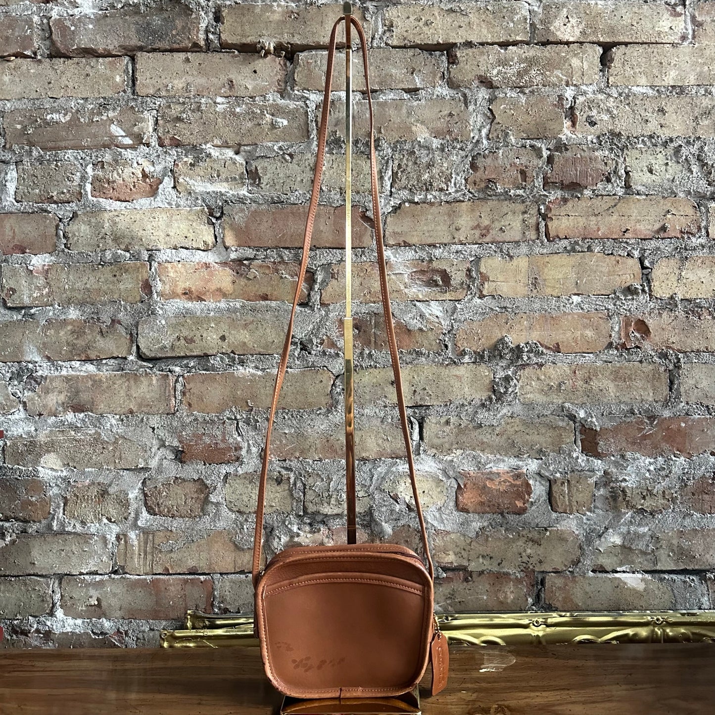 Vintage Coach 9935 Hadley Zip Mini Crossbody Bag in British Tan