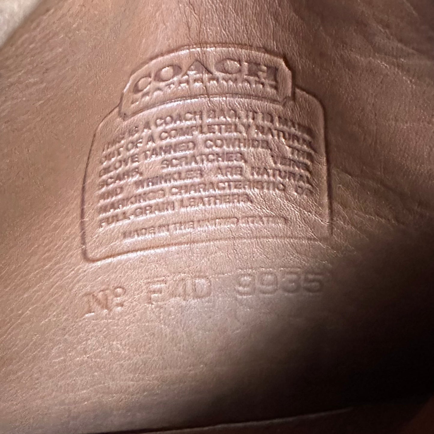 Vintage Coach 9935 Hadley Zip Mini Crossbody Bag in British Tan