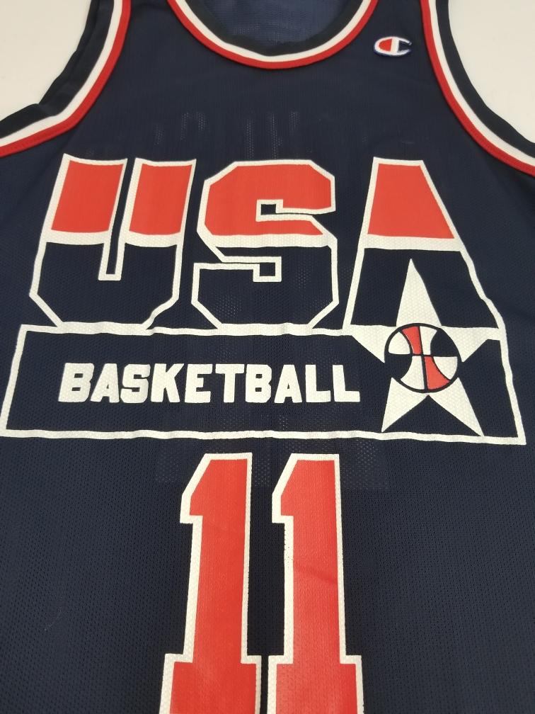 Vintage 90s Champion Olympic Dream Team USA NBA Kevin Johnson 11 Basketball  Jersey