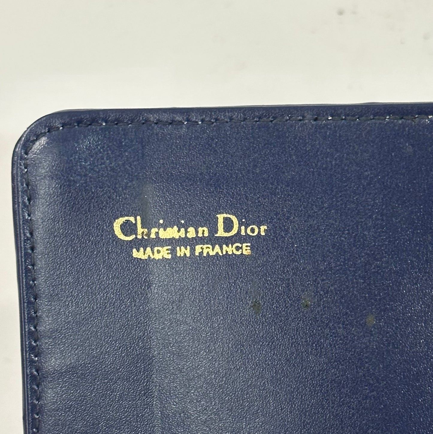 Vintage Christian Dior Navy Blue Trotter Monogram Clutch