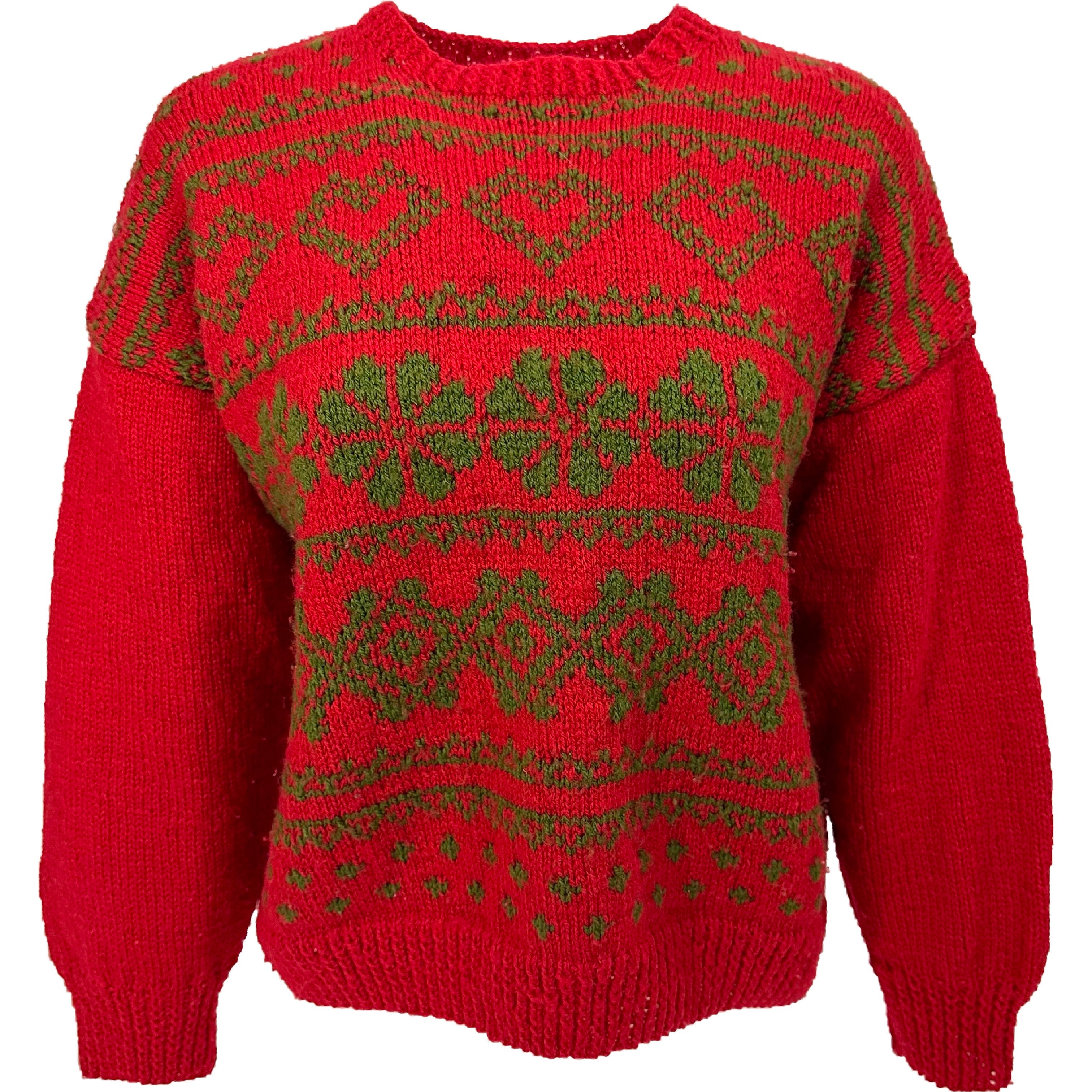 Christmas sweater hot sale red green