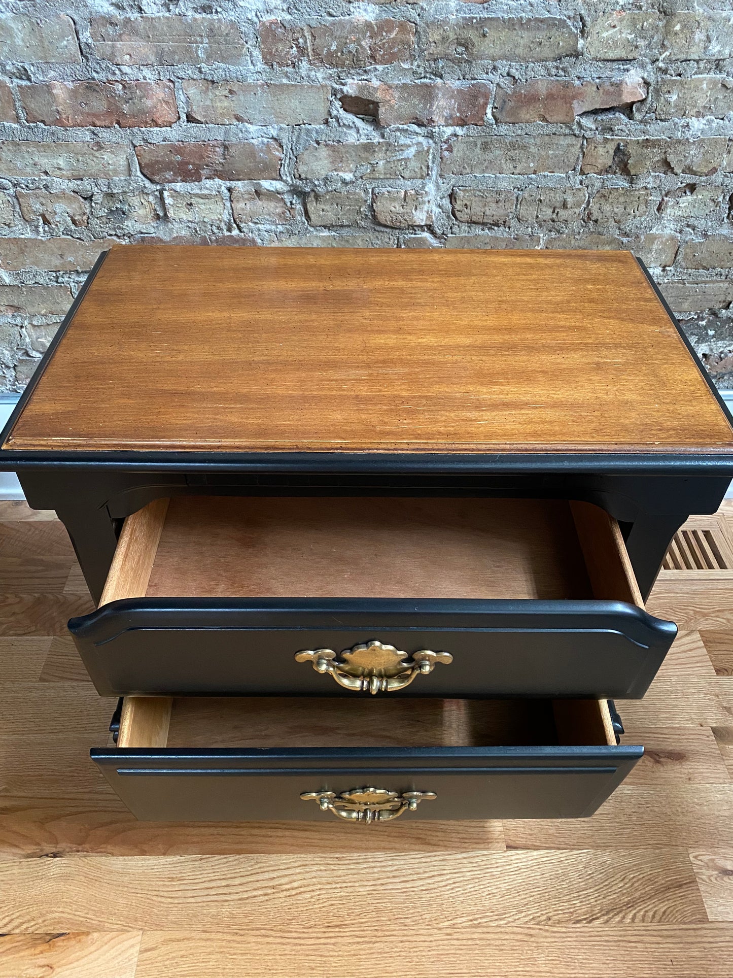 Refinished Vintage Black Nightstand