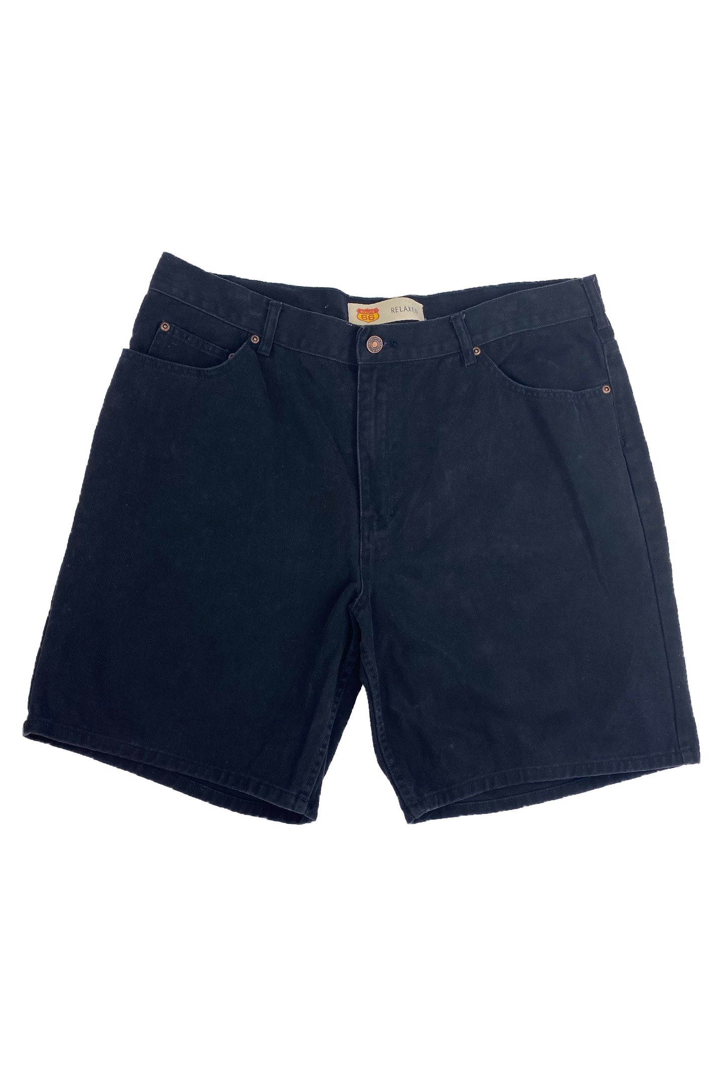 Vintage Route 66 Black Jean Shorts