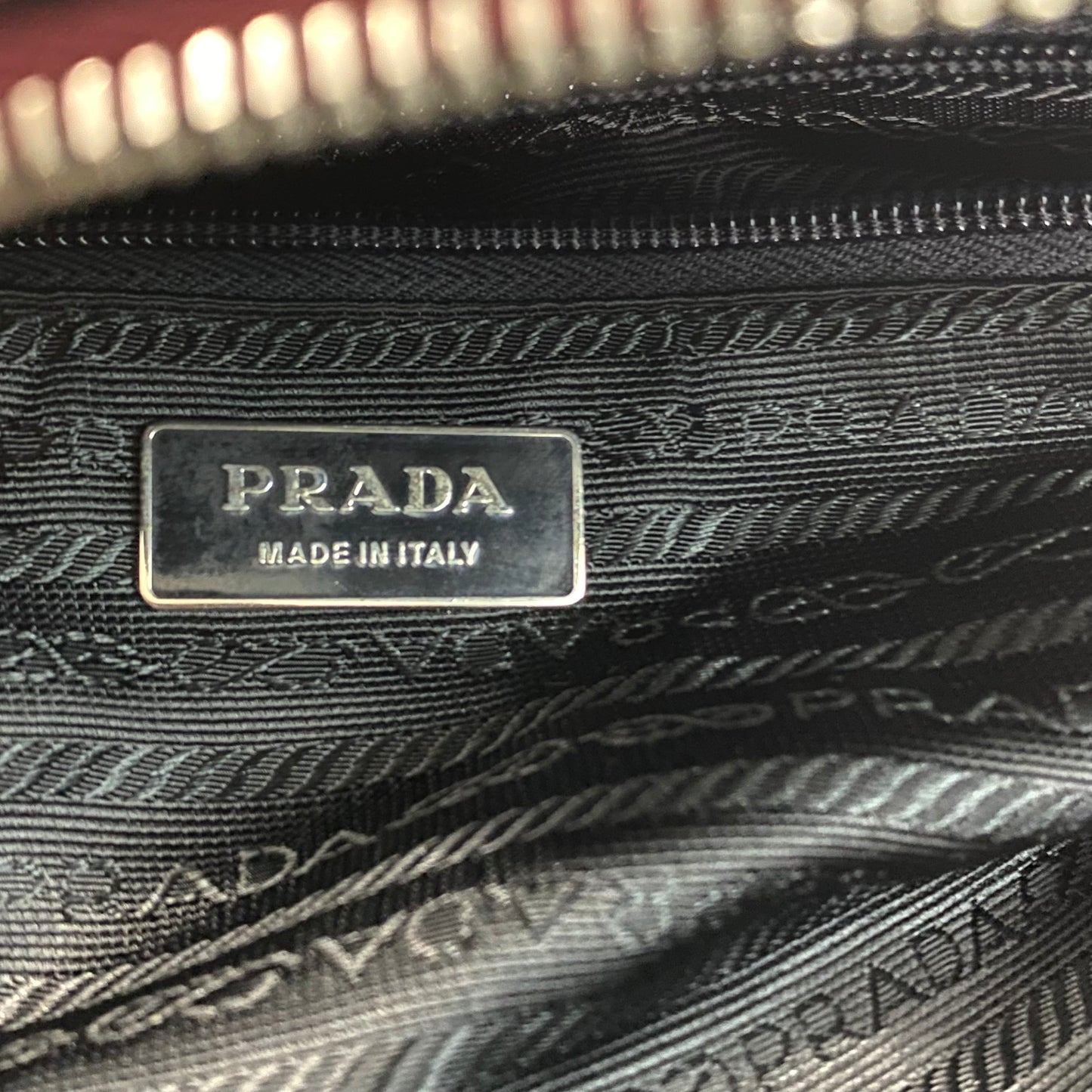 Vintage Prada Red Leather Lock and Key Bowling Bag