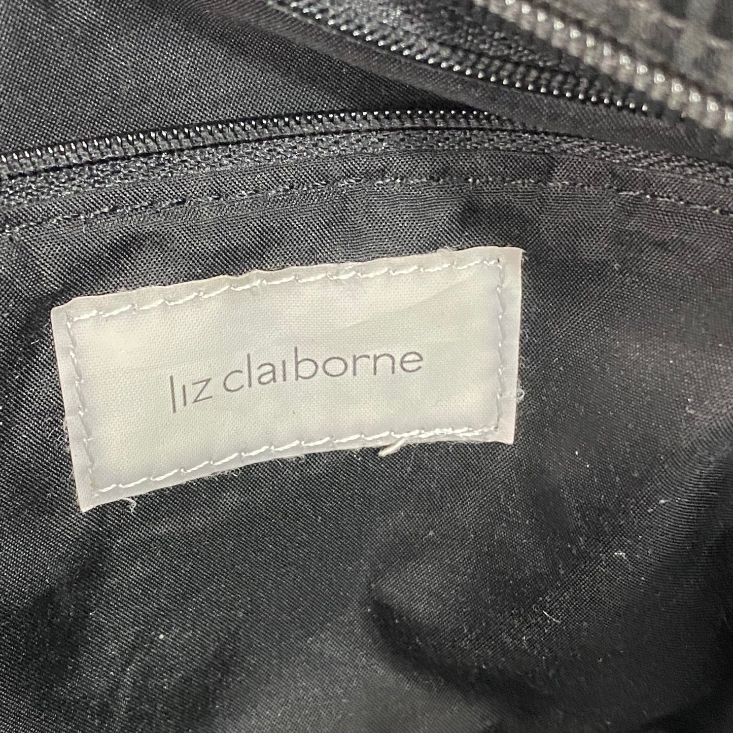 Vintage Y2K Liz Claiborne Black Monogram Mini Tote Bag
