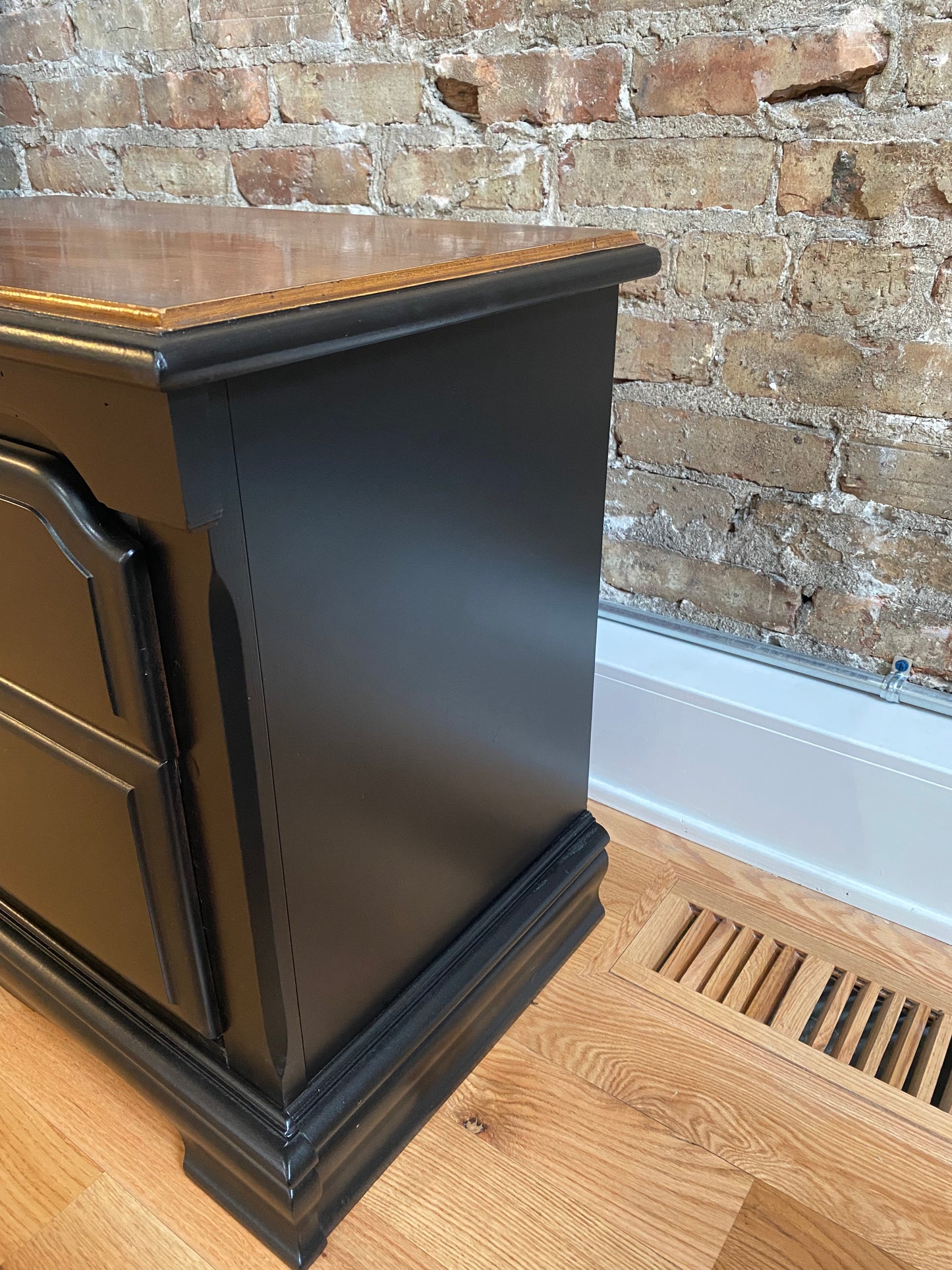 Refinished Vintage Black Nightstand