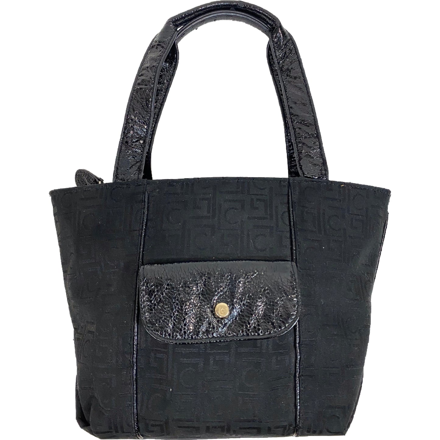 Vintage Y2K Liz Claiborne Black Monogram Mini Tote Bag