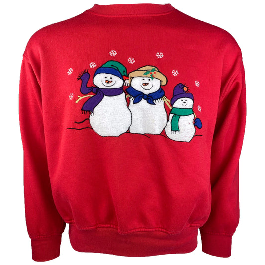 Vintage Ugly Christmas Sweater Snowman Crewneck