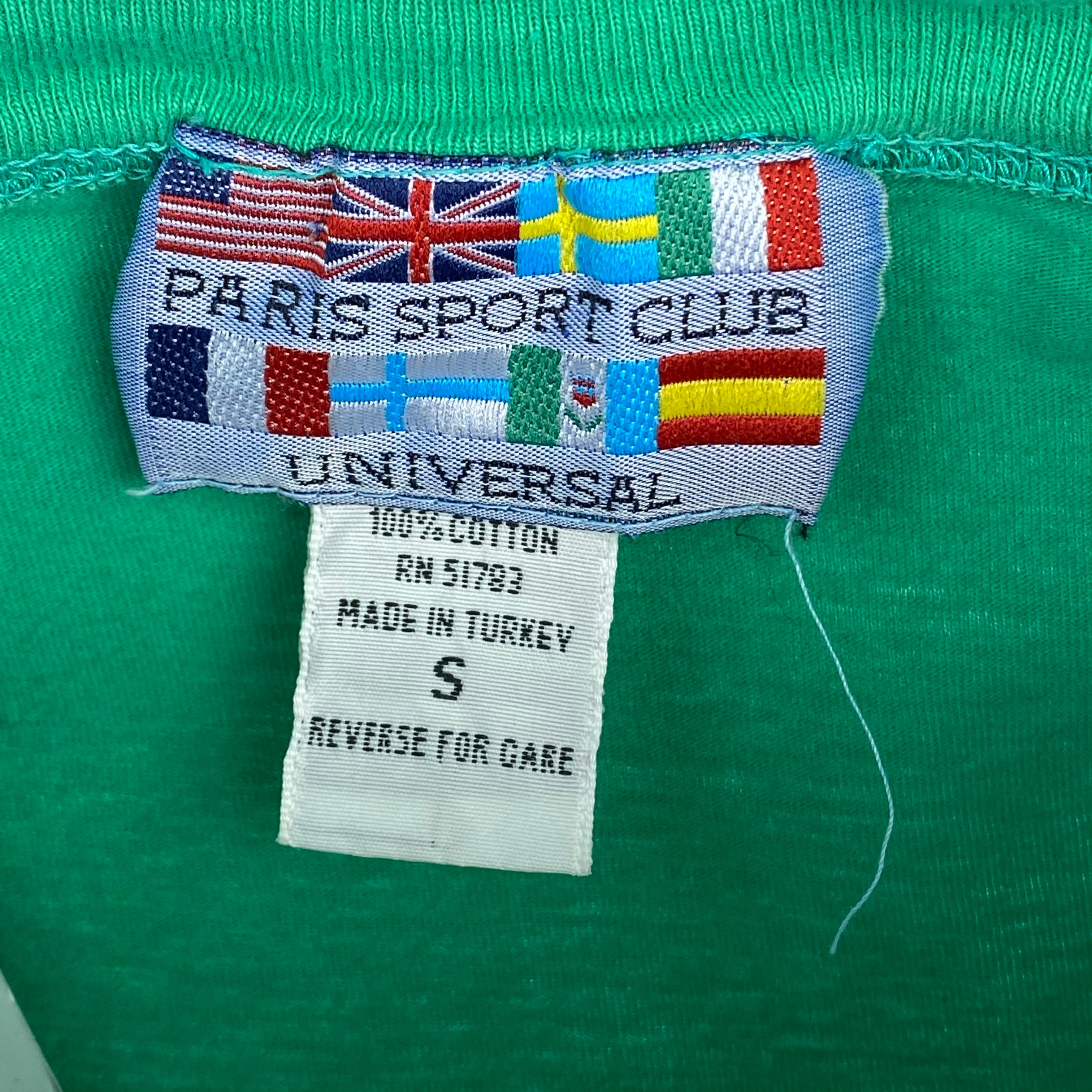 Vintage 80's Paris Sport Club Green Shoulder Pad Tee – 18th Street